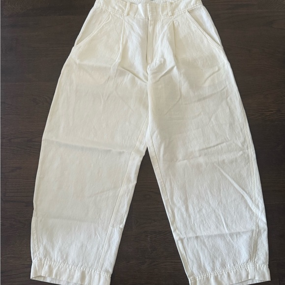 Apiece Apart - Bari Cropped Trouser -  Cream Sz 6 - Picture 6 of 6